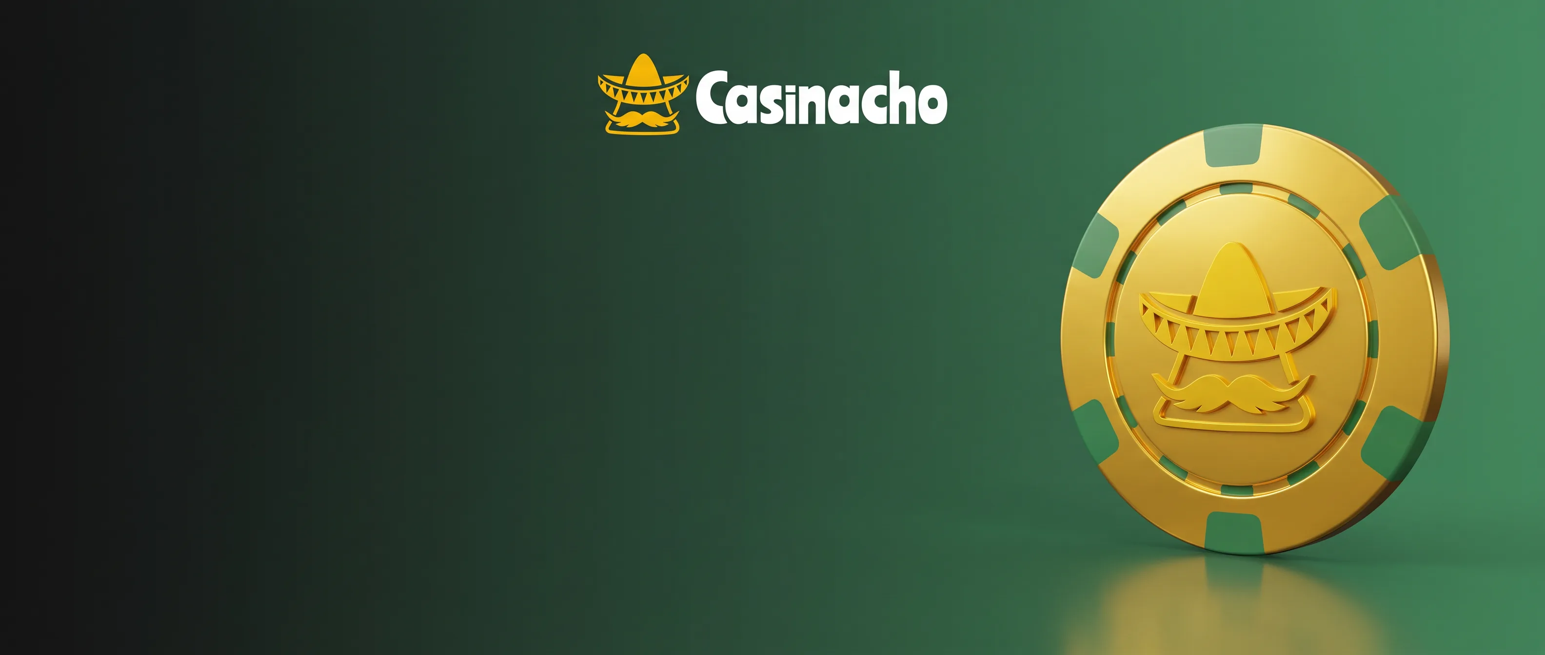 Emblema dorato di Casinacho Casino su fondo verde